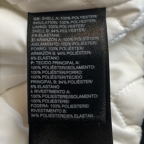 North Face Women’s White Disrupt Camo Bomber Puffer Jacket Sz S - Picture 7 of 11